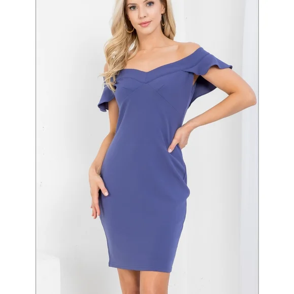 Ina | Dresses | Off Shoulder Ruffle Bodycon Dress | Poshmark